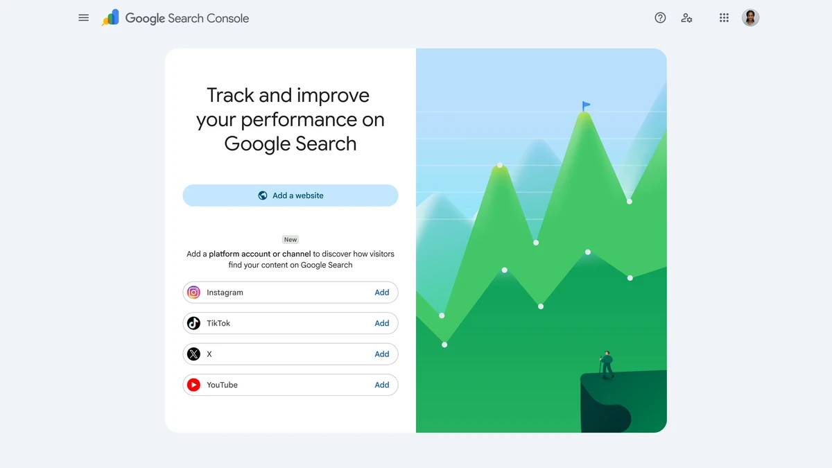 Sơ đồ cấu trúc và luồng xử lý: Thêm tài sản mạng xã hội vào Google Search Console
