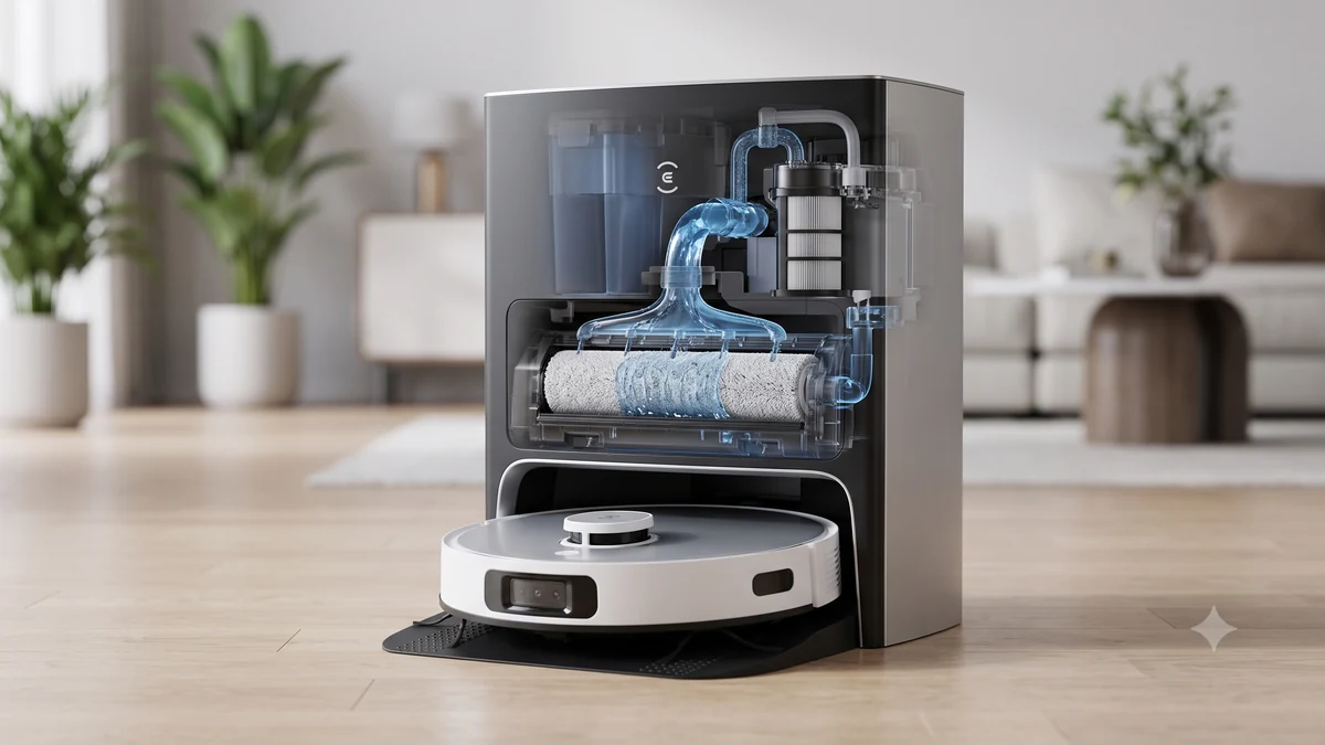 Công nghệ lau con lăn tự giặt tức thì trên robot tầm trung của Ecovacs - Báo VnExpress