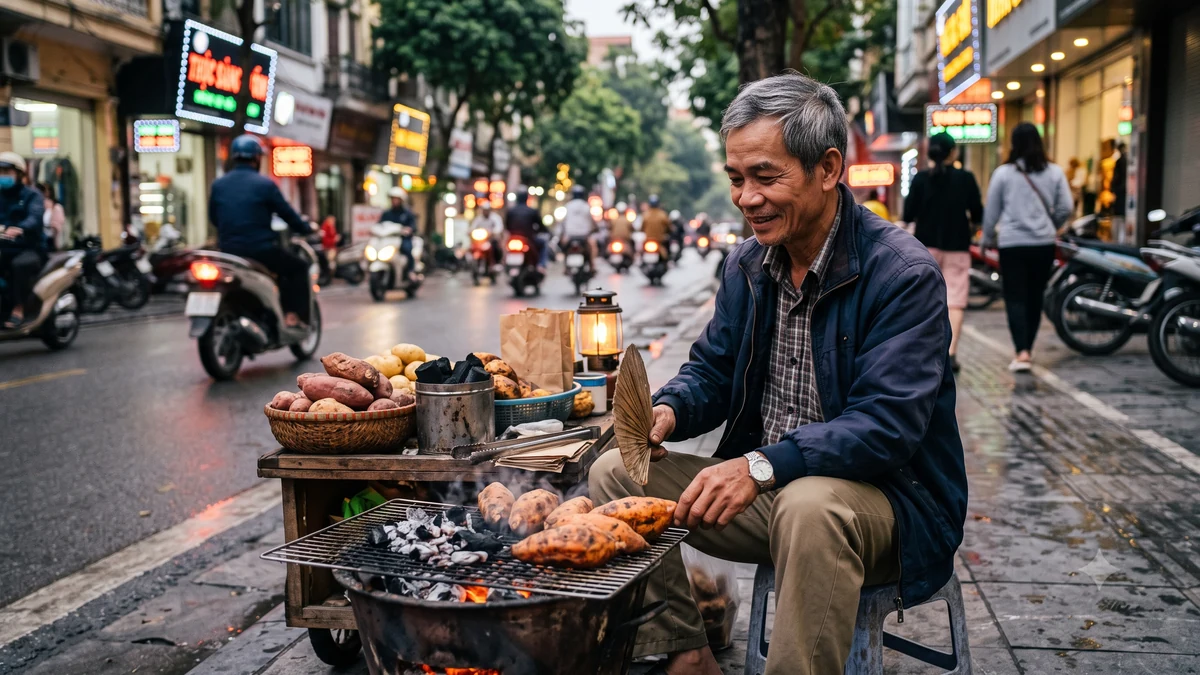 Không gian bài trí và ứng dụng thực tế chuyên nghiệp cho: Cựu giám đốc thất nghiệp, bán khoai nướng vỉa hè