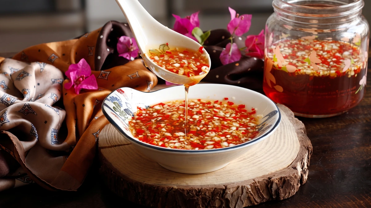 Nước mắm tỏi ớt chua ngọt. Ảnh:Bùi Thủy