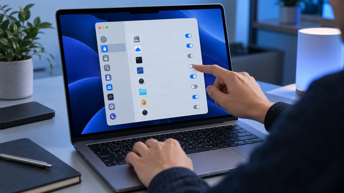 Góc nhìn thao tác thực tế trong System Settings > Privacy & Security > Full Disk Access, người dùng rà soát và tắt quyền của ứng dụng không cần thiết” style=”width:100%;max-width:1000px;height:auto;border-radius:8px;box-shadow:0 4px 14px rgba(0,0,0,0.06);display:block;margin:0 auto;” /><figcaption style=