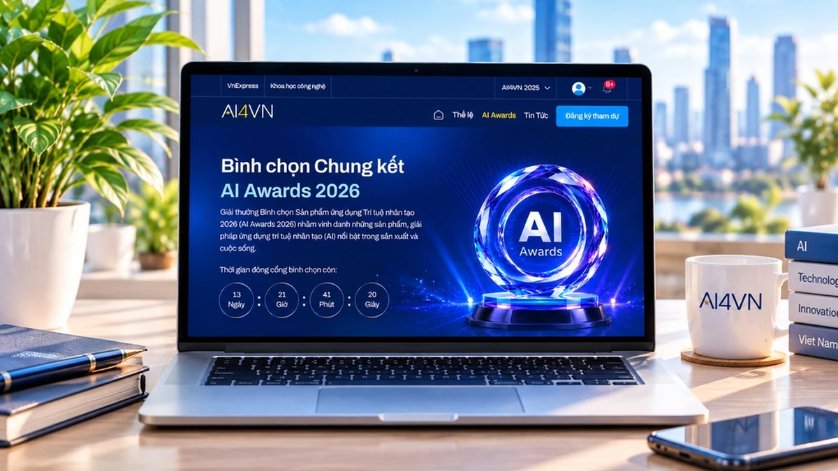 Minh họa giao diện cổng bình chọn Chung kết AI Awards 2026.Ảnh có sự hỗ trợ của AI