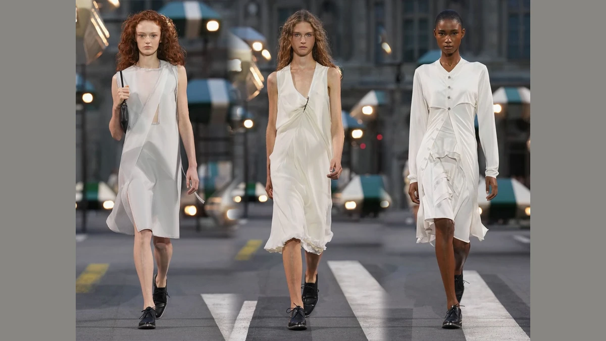 Ba look mở màn show Louis Vuitton Xuân Hè 2027. Ảnh: Louis Vuitton