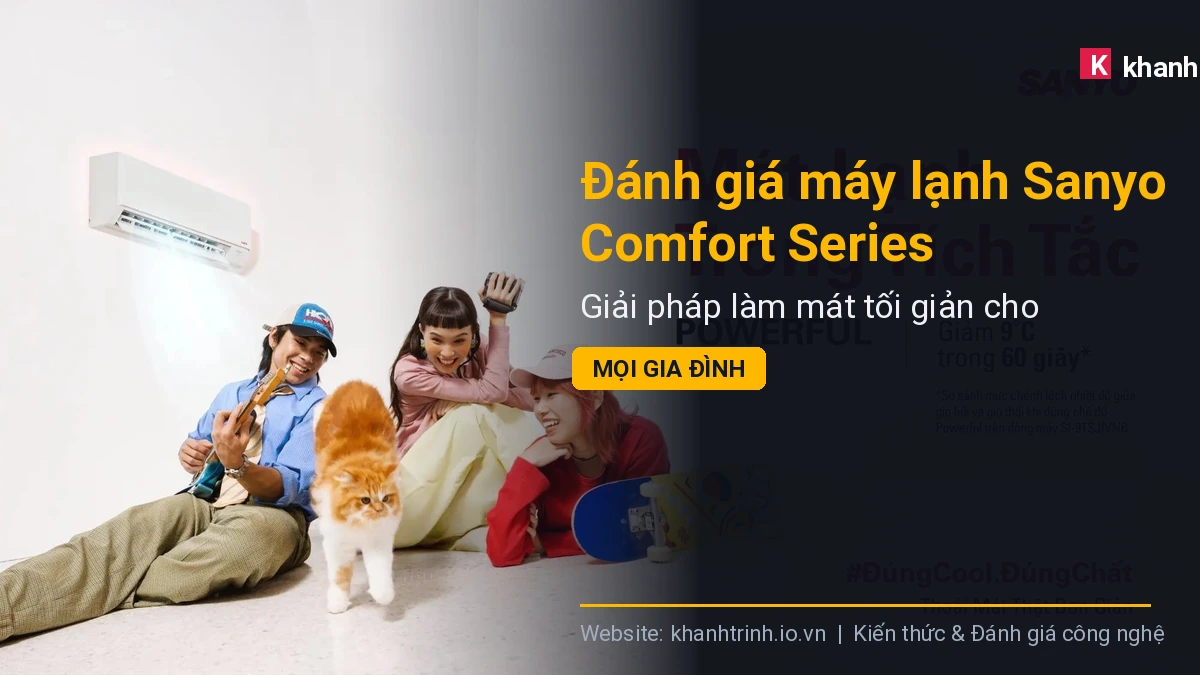 Đánh giá máy lạnh Sanyo Comfort Series: Giải pháp làm mát tối giản cho mọi gia đình