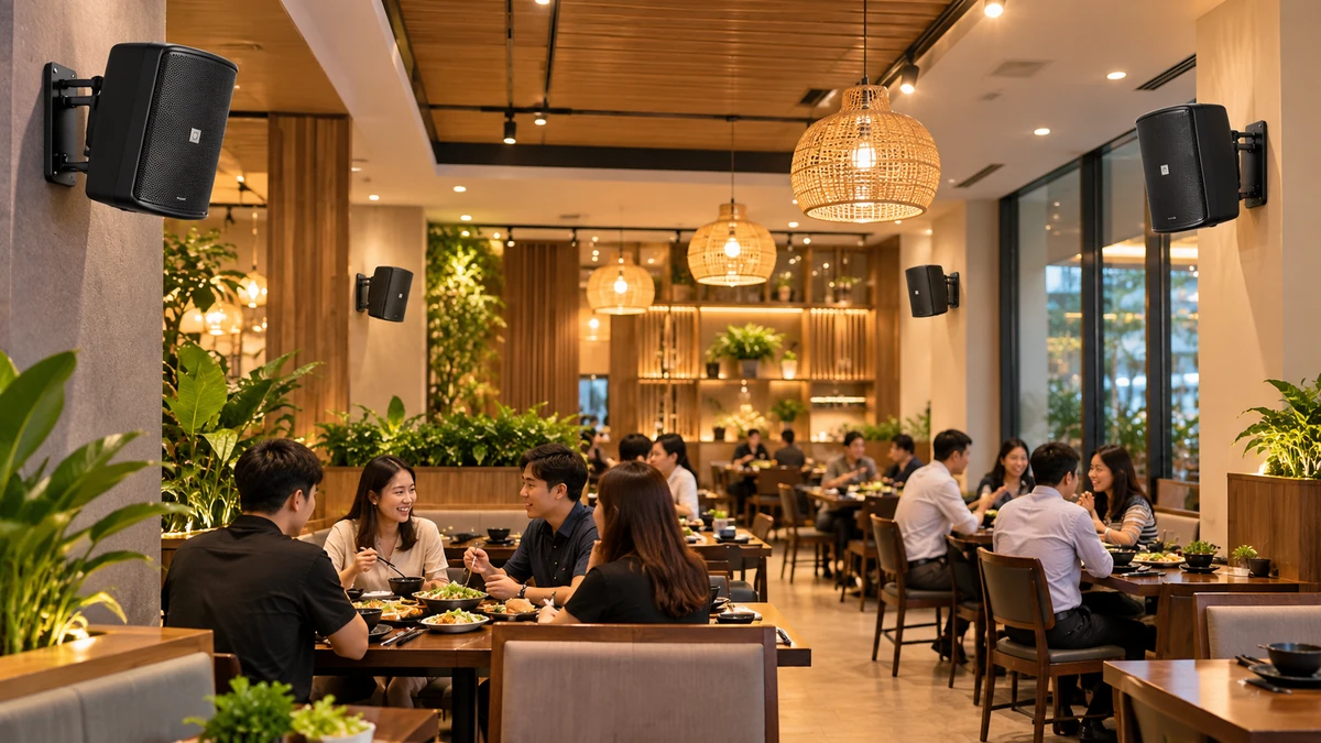 Giải pháp âm thanh quán ăn Sumico 6WMT tối ưu chi phí 25 triệu đồng