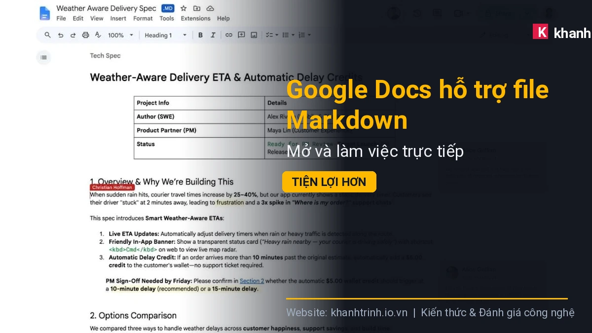 Google Docs hỗ trợ file Markdown: Mở và làm việc trực tiếp tiện lợi hơn