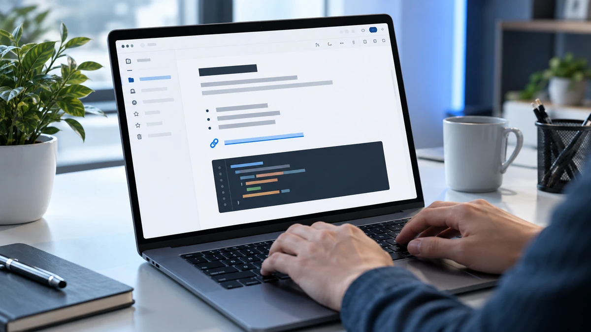 Cận cảnh một tệp .md trên Google Drive với nội dung Markdown gồm heading, danh sách, liên kết và code block