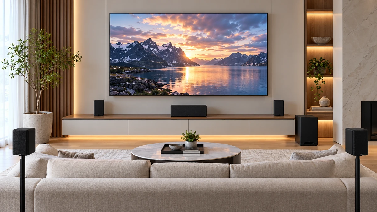 Lắp đặt dàn loa xem phim Definitive Technology ProCinema 600 cho phòng khách hiện đại