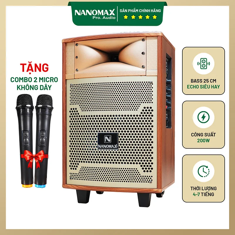 Loa kéo karaoke mini nanomax s-10b 1