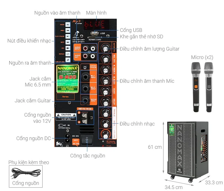 Loa kéo karaoke Nanomax S-820
