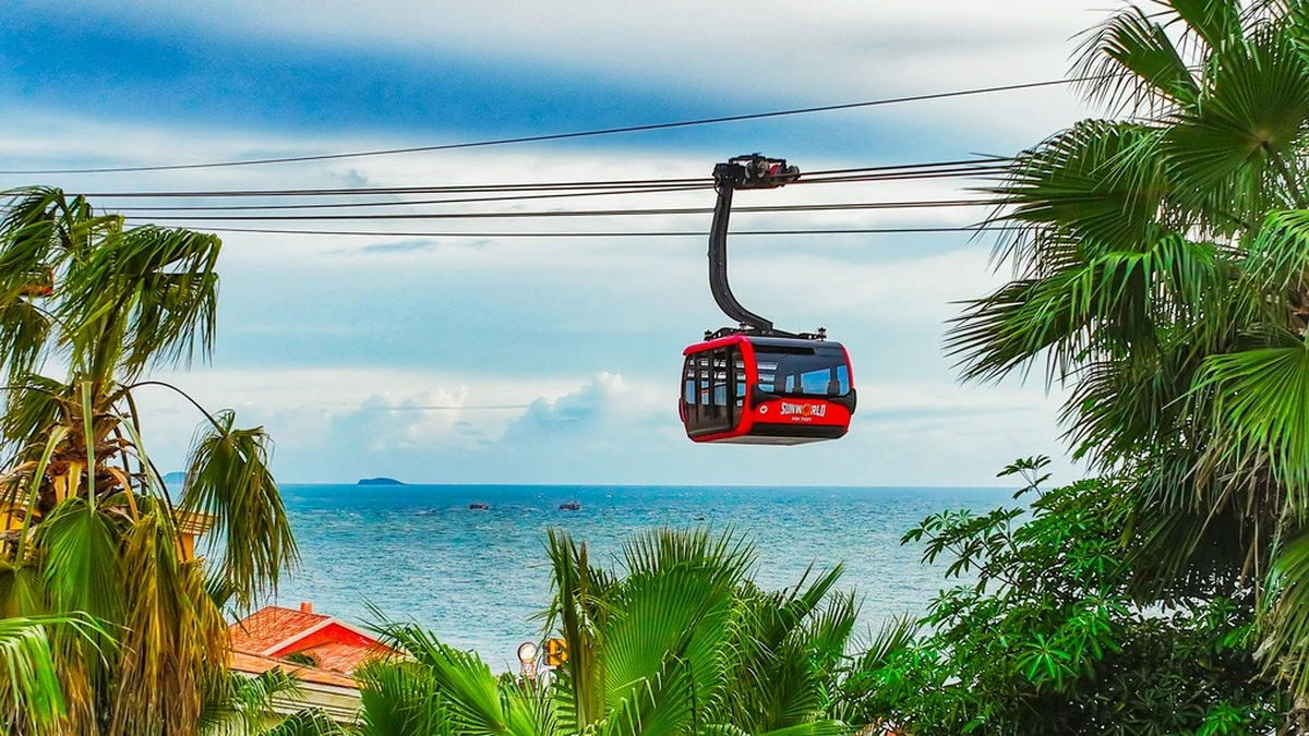 Cáp treo Hòn Thơm ở Phú Quốc. Ảnh:SG