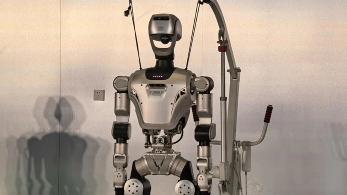 Robot AI hiện thân trang bị kiến trúc điện tử hoàn toàn do Trung Quốc phát triển. Ảnh:CCTV