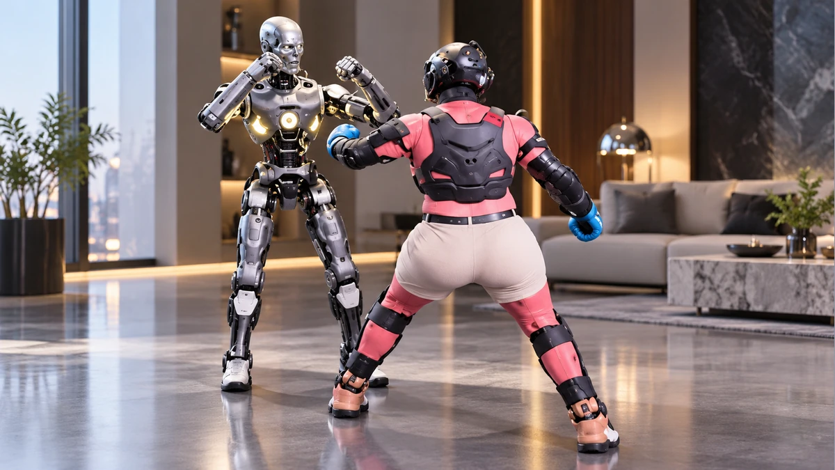 YouTuber Frankie LaPenna đối đầu với robot hình người T800. Video:X/Frankie LaPenna