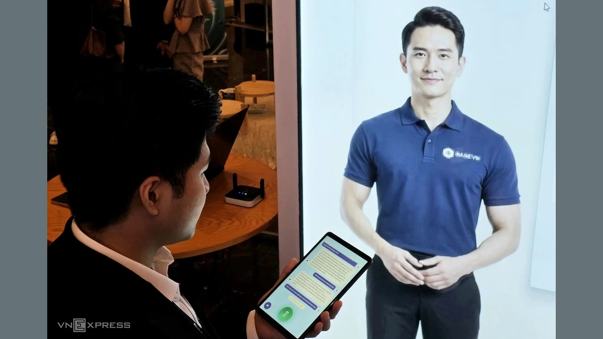 Một người dùng tương tác với trợ lý ảo AI. Ảnh:Trọng Đạt