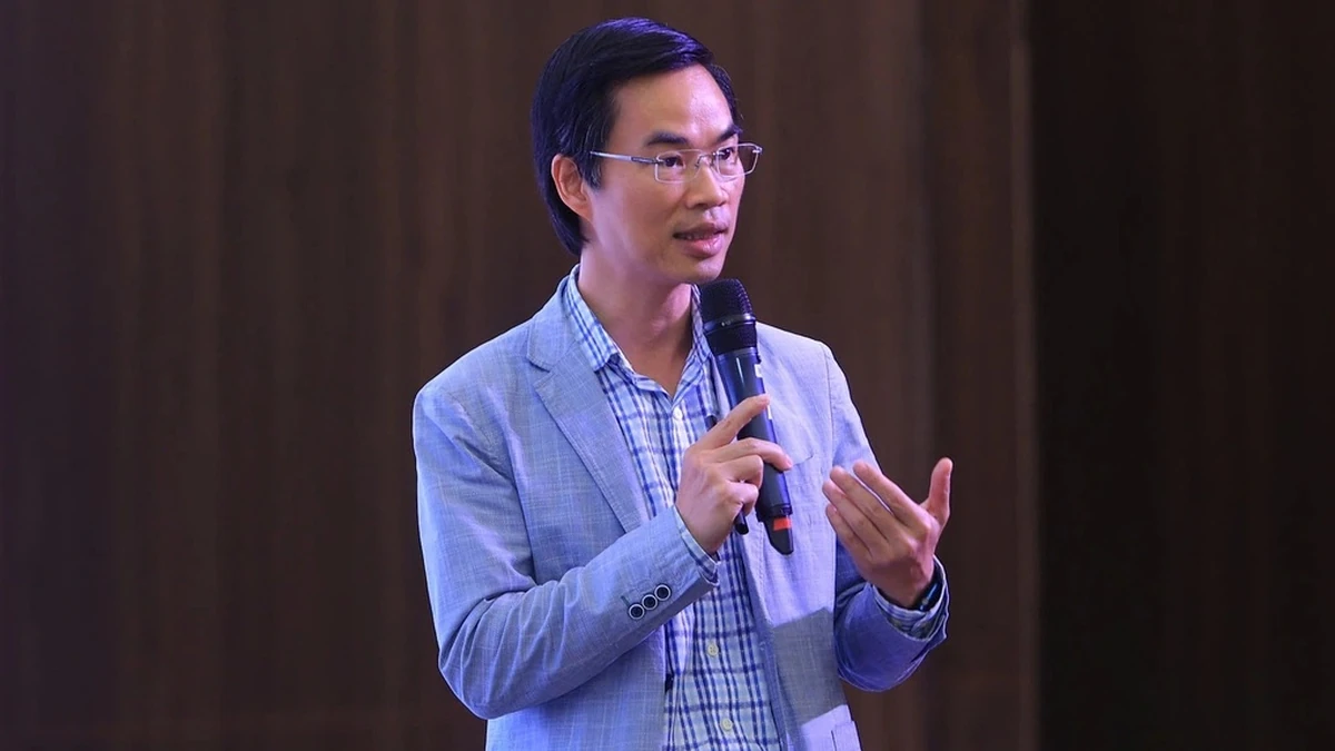 Phó giám đốc Trung tâm Đổi mới sáng tạo Quốc gia Đỗ Tiến Thịnh chia sẻ tại sự kiện. Ảnh:NIC